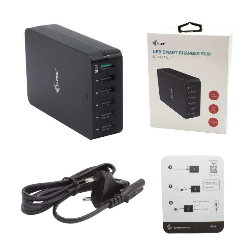 Cargador i - tec 52w 6x usb tipo a