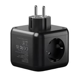 Cargador de pared mars gaming md - cube20 20w 3x schuko 2x usb tipo c 2x usb tipo a negro