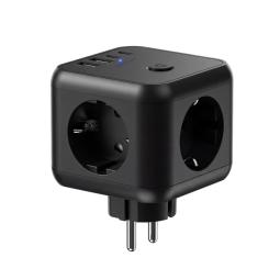 Cargador de pared mars gaming md - cube20 20w 3x schuko 2x usb tipo c 2x usb tipo a negro