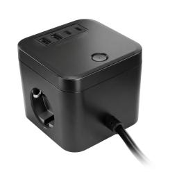 Cargador de pared mars gaming md - cube35 35w 3x schuko 2x usb tipo c 2x usb tipo a negro