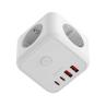 Cargador de pared mars gaming md - cube20w 20w 3x schuko 2x usb tipo c 2x usb tipo a blanco