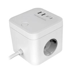 Cargador de pared mars gaming md - cube35w 35w 3x schuko 2x usb tipo c 2x usb tipo a blanco