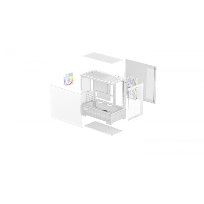 Caja ordenador gaming deepcool cg380 3f matx argb cristal templado blanca