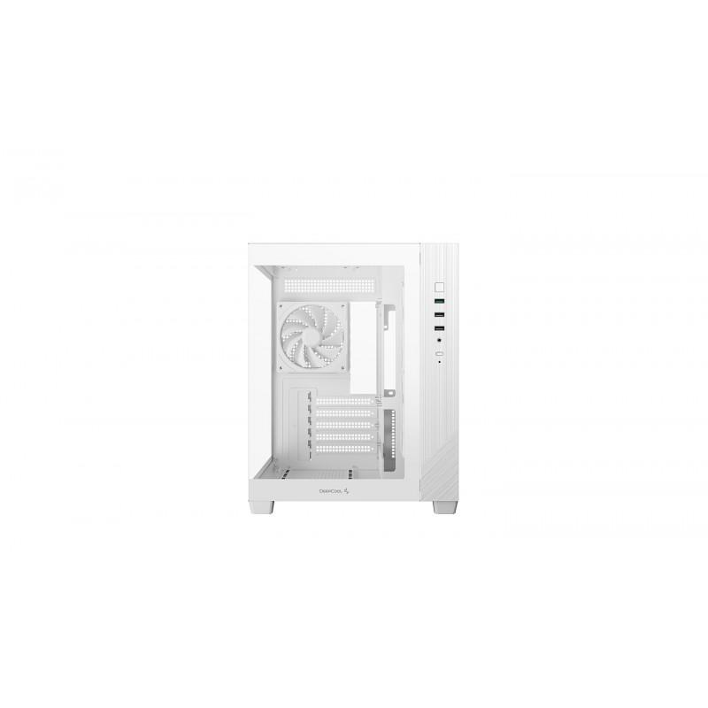 Caja ordenador gaming deepcool cg330 3f matx argb cristal templado blanca
