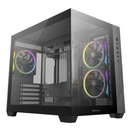 Caja ordenador gaming deepcool cg330 3f matx argb cristal templado negra
