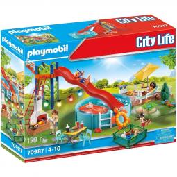 Playmobil fiesta en la piscina con tobogan - Imagen 1