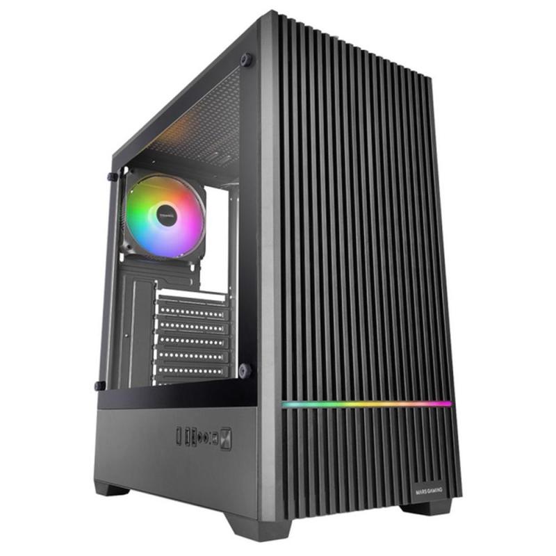 Caja ordenador mars gaming mc - quantum atx argb cristal templado negra