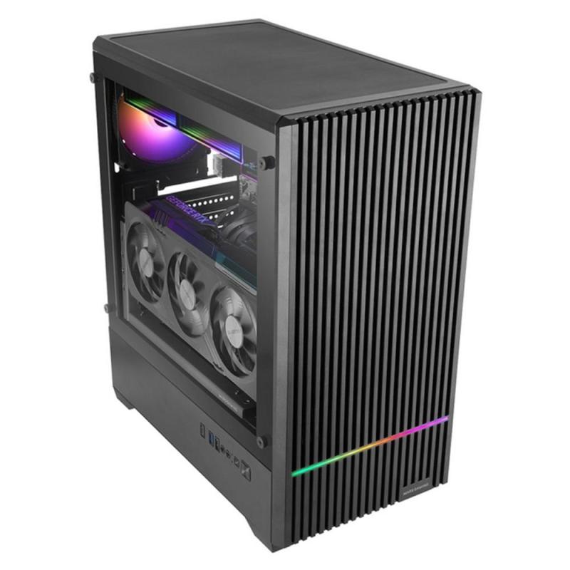 Caja ordenador mars gaming mc - quantum atx argb cristal templado negra