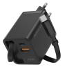 Cargador de pared mars gaming md - gan65r 65w 1x usb tipo c 1 x usb tipo a cable retractil usb tipo c negro