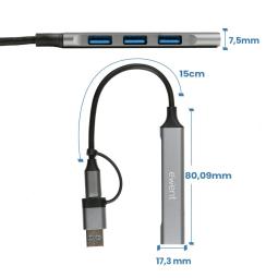 Hub ewent usb tipo c - usb 3.2 4 en 1