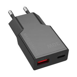 Cargador de pared mars gaming md - gan30 30w 1x usb tipo c 1 x usb tipo a negro