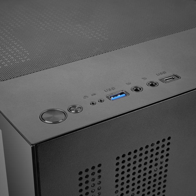 Caja ordenador mars gaming mc - cube matx argb cristal templado negra