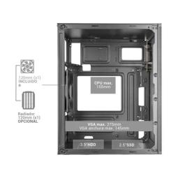 Caja ordenador mars gaming mc - meshpro matx negra