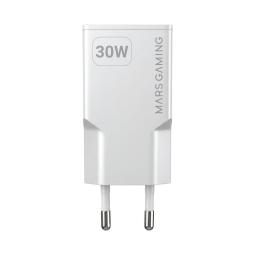 Cargador de pared mars gaming md - gan30w 30w 1x usb tipo c 1 x usb tipo a blanco