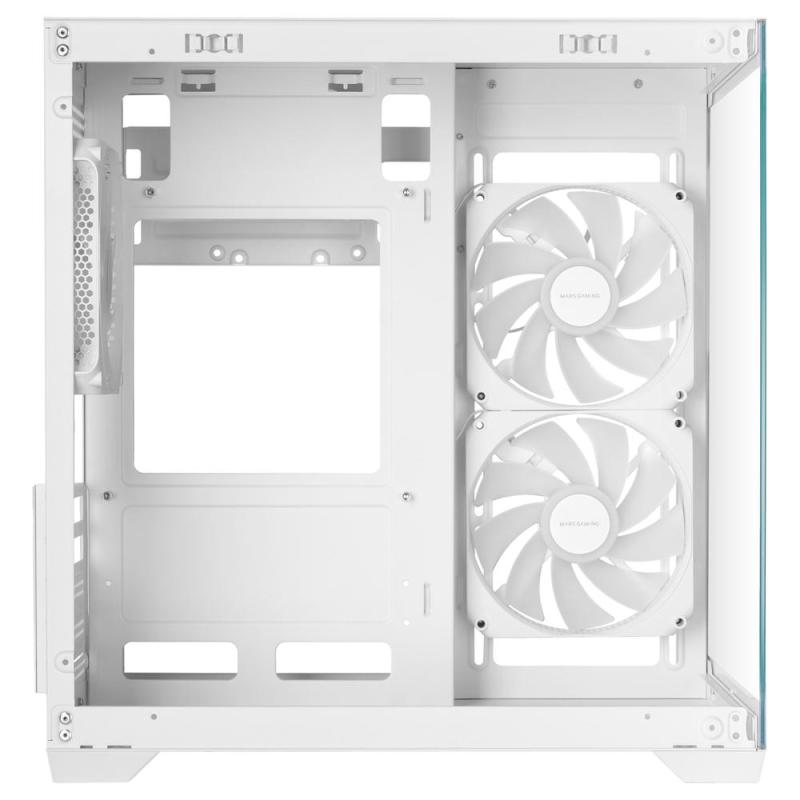 Caja ordenador mars gaming mc - view3w matx argb cristal templado blanca
