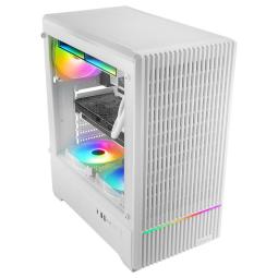 Caja ordenador mars gaming mc - quantum atx argb cristal templado blanco