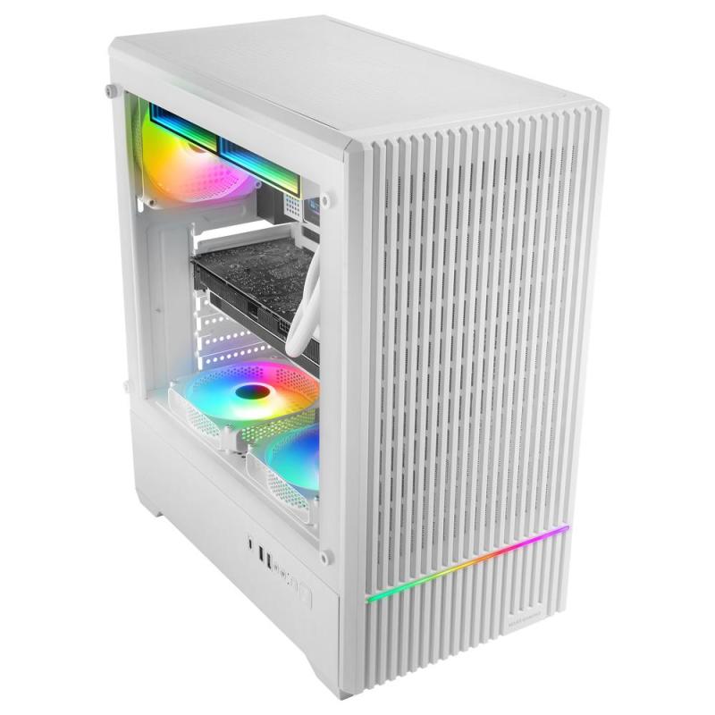 Caja ordenador mars gaming mc - quantum atx argb cristal templado blanco