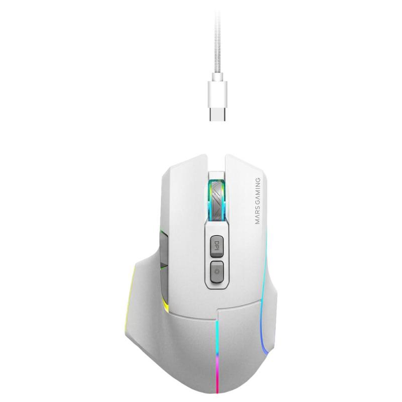 Raton inalambrico mars gaming mmw - vector blanco