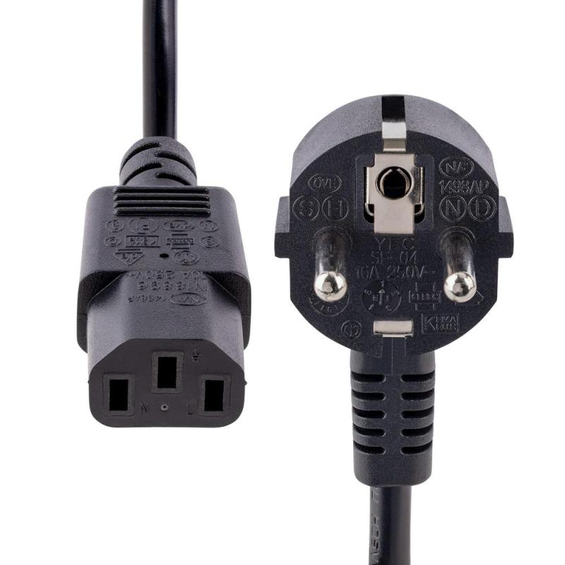 Cable schuko a iec c13 startech 3m - macho - hembra - negro