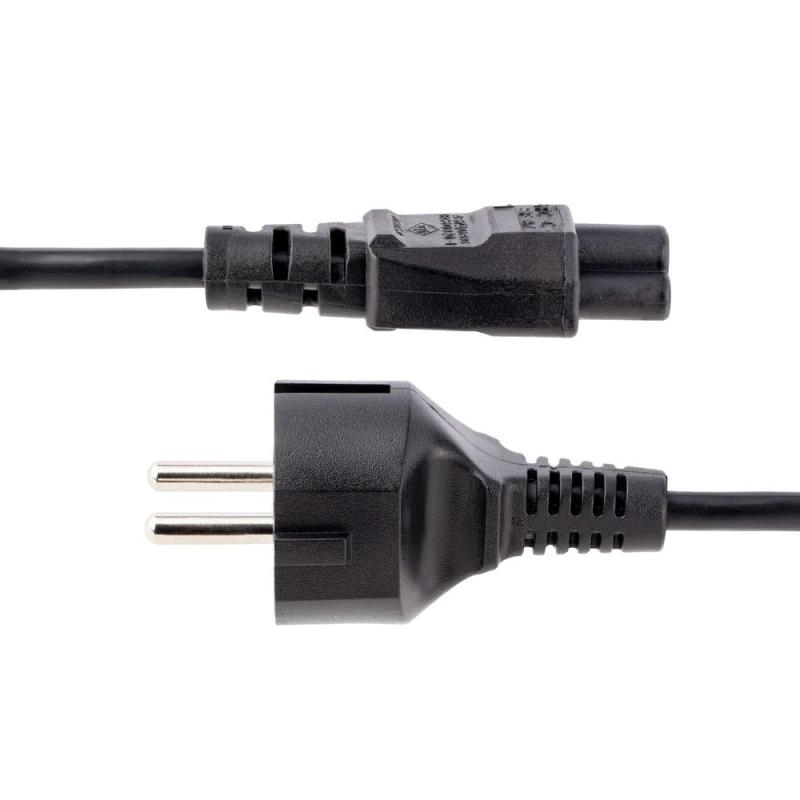 Cable schuko a iec c5 startech 3m - macho - hembra - negro