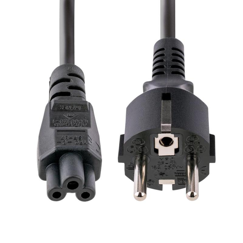 Cable schuko a iec c5 startech 3m - macho - hembra - negro
