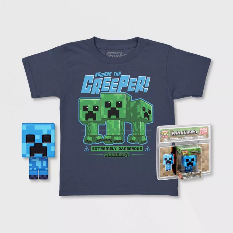 Pop & tee minecraft charged creeper funko + camiseta talla s - Imagen 1