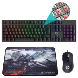 Pack hiditec teclado gaming gk400+raton blitz + alfombrilla t - fenix m - Imagen 1