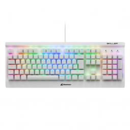 Teclado gaming sharkoon sgk3 mecanico rgb usb red switch blanco - Imagen 1