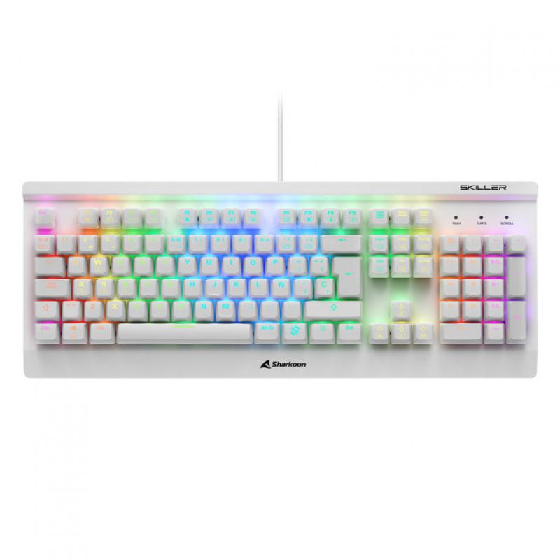 Teclado gaming sharkoon sgk3 mecanico rgb usb red switch blanco - Imagen 1