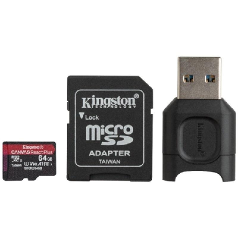 Memoria micro sdxc 64gb kingston mlpmr2 uhs - ii + adaptador sd + adaptador usb - Imagen 1