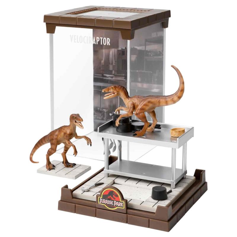 Figura the noble collection jurassic park velociraptor bendyfig diorama - Imagen 1