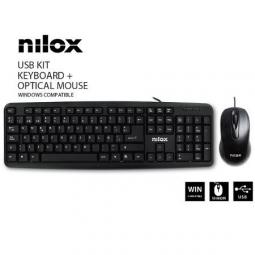 Kit teclado + mouse raton nilox usb negro - Imagen 1