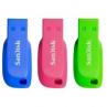 Memoria usb 2.0 sandisk 32gb cruzer blade pack 3 azul - verde - rosa - Imagen 1