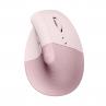 Mouse raton vertical logitech lift 6 botones 4000 dpi wireless inalambrico rosa - Imagen 1