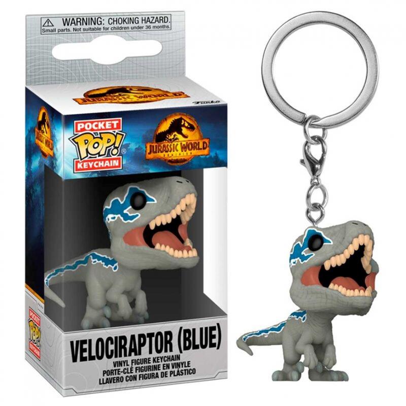 Funko pop keychain llavero jurassic park world velociraptor blue 55299 - Imagen 1