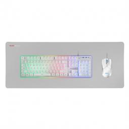 Kit teclado + raton mars gaming mcpx rgb blanco + alfombrilla frances - Imagen 1