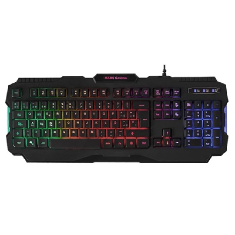 Teclado mars gaming mrk0 usb membrana rainbow - Imagen 1