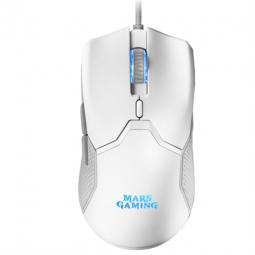 Mouse raton mars gaming mmv optico usb 6 botones 10000ppp rgb blanco - Imagen 1