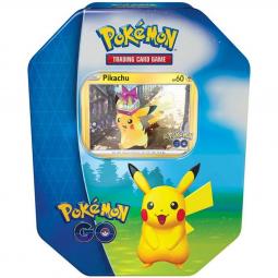 Juego de cartas sobre individual pokemon tcg go v gift tin pikachu - Imagen 1
