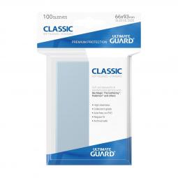 Fundas transparentes de cartas ultimate guard classic soft tamaño estándar (100) - Imagen 1