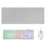 Kit teclado + raton mars gaming mcpxwfr rgb blanco + alfombrilla frances