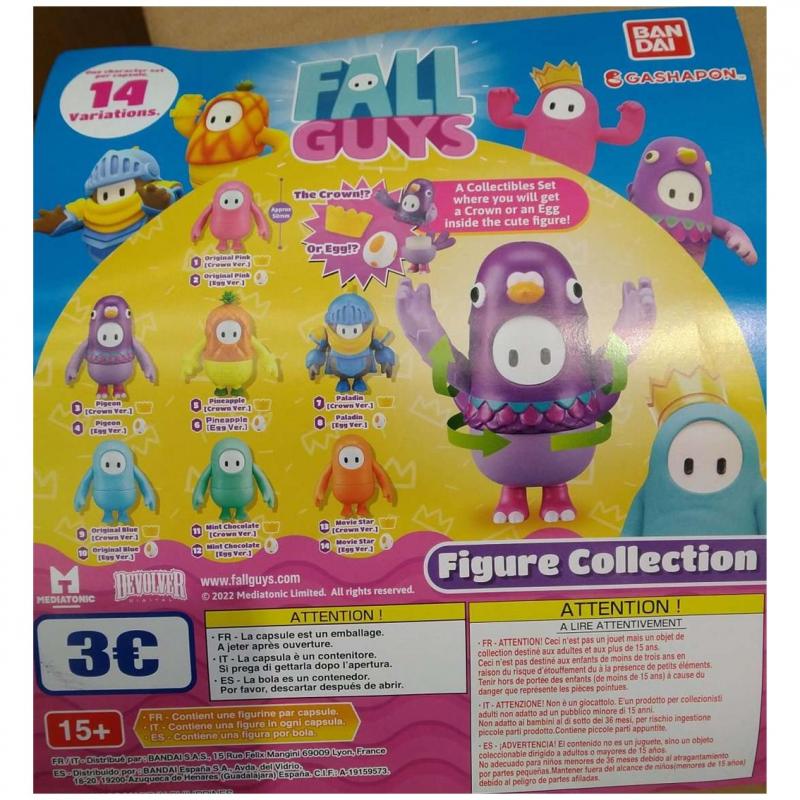 Set gashapon figuras bandai lote 50 articulos fall guys 14 variaciones crown edition