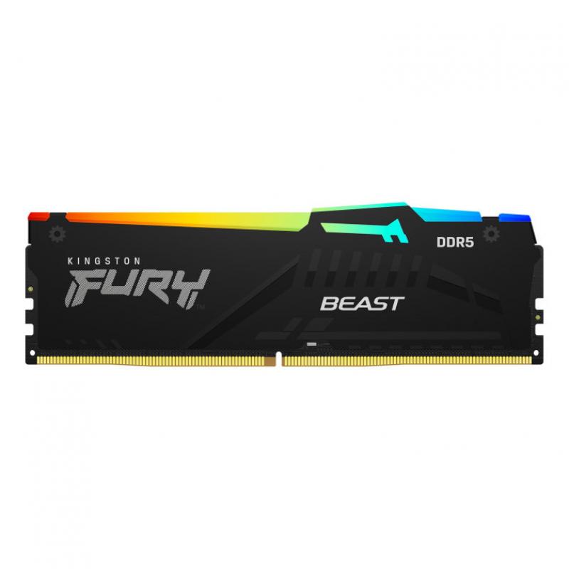 Memoria ddr5 16gb kingston - 5200mhz - pc5 41600 - fury beast rgb - cl40 - 1.25v