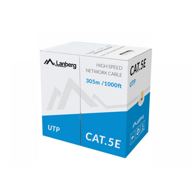 Bobina cat.5e lanberg utp 305m rj45 solid cca awg24 amarillo