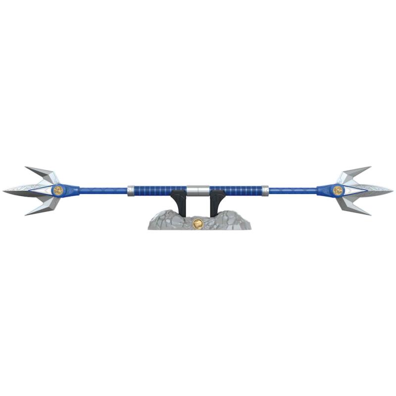 Replica hasbro escala 1:1 blue ranger lanza de poder deluxe power rangers lightning collection