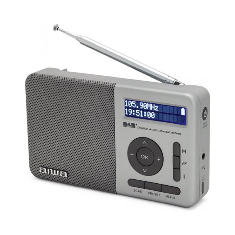 Radio cd - cassette portatil aiwa bbtc - 660 4w rms usb bluetooth gris