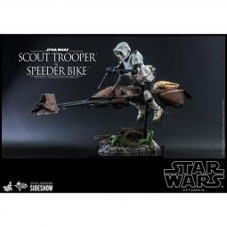 Figura 1 - 6 hot toys scout trooper & speeder bike movies masterpiece series -  star wars the return of the jedi