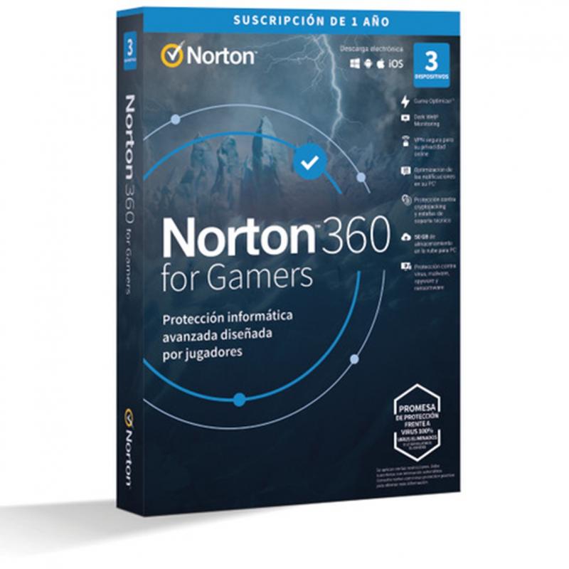 Antivirus norton 360 for gamers 50gb español 1 usuario 3 dispositivos 1 año esd generic rsp drmkey