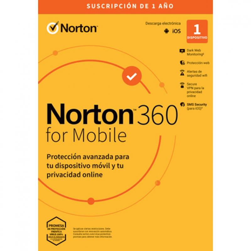 Antivirus norton 360 mobile español 1 usuario 1 dispositivo 1 año esd generic rsp drmkey gum ftp