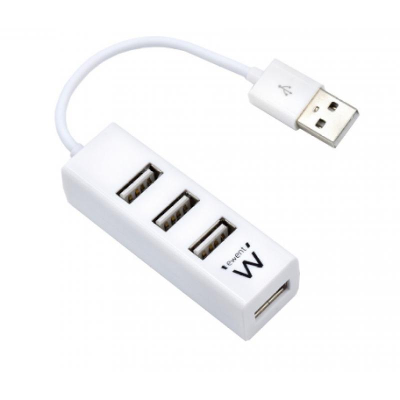 Mini hub usb ewent 4 puertos - usb 2.0 - blanco